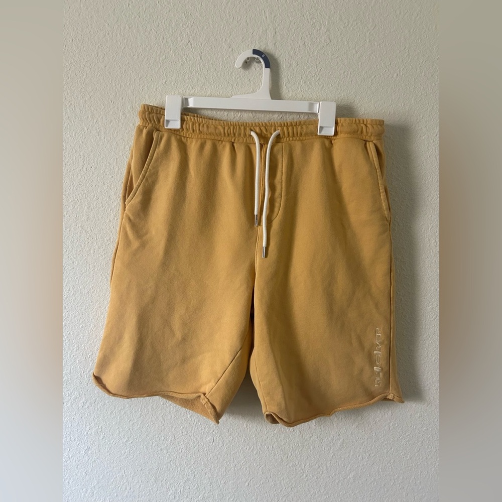 Quiksilver Men’s Tan Drawstring Sweat Shorts Size Large Casual Lounge - Picture 9 of 9